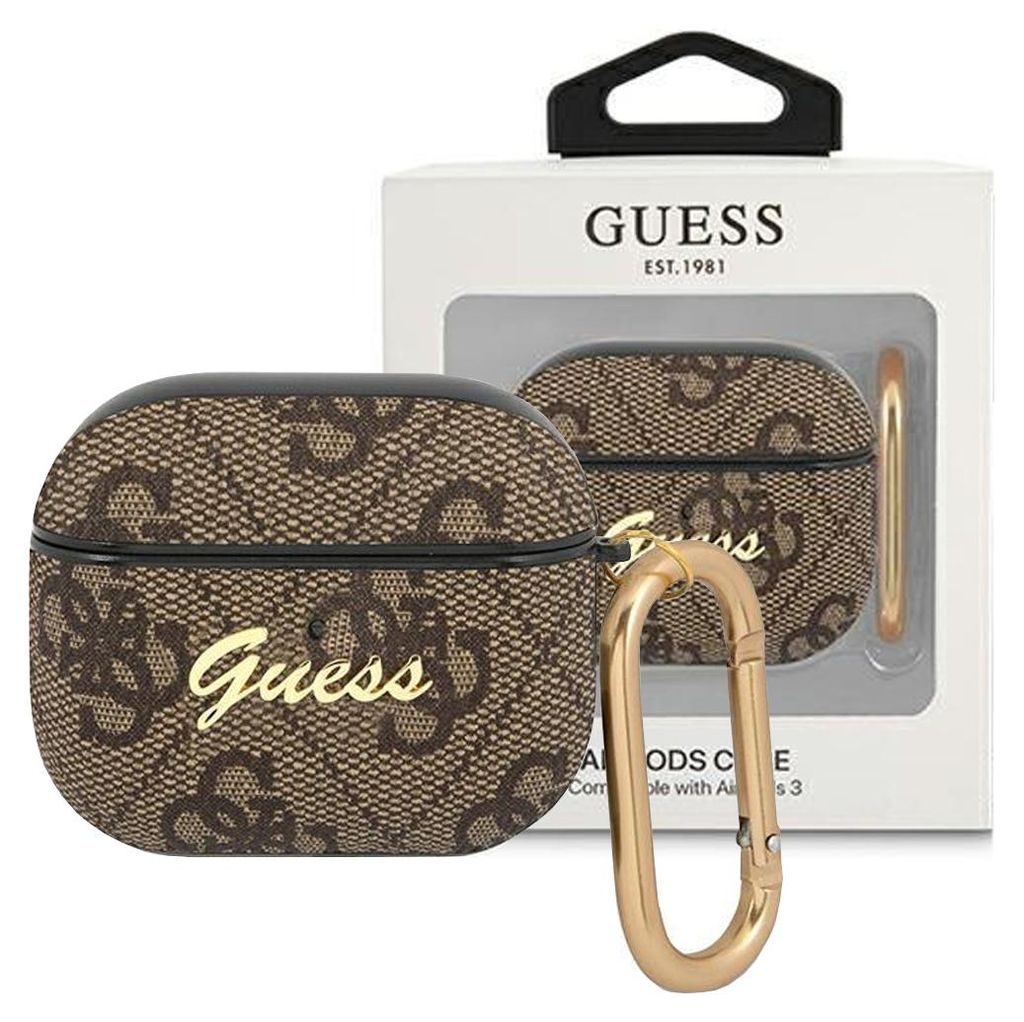 Guess Gua34Gsmw Airpods 3-Abdeckung Braun/Braun 4G Script Produktbild 