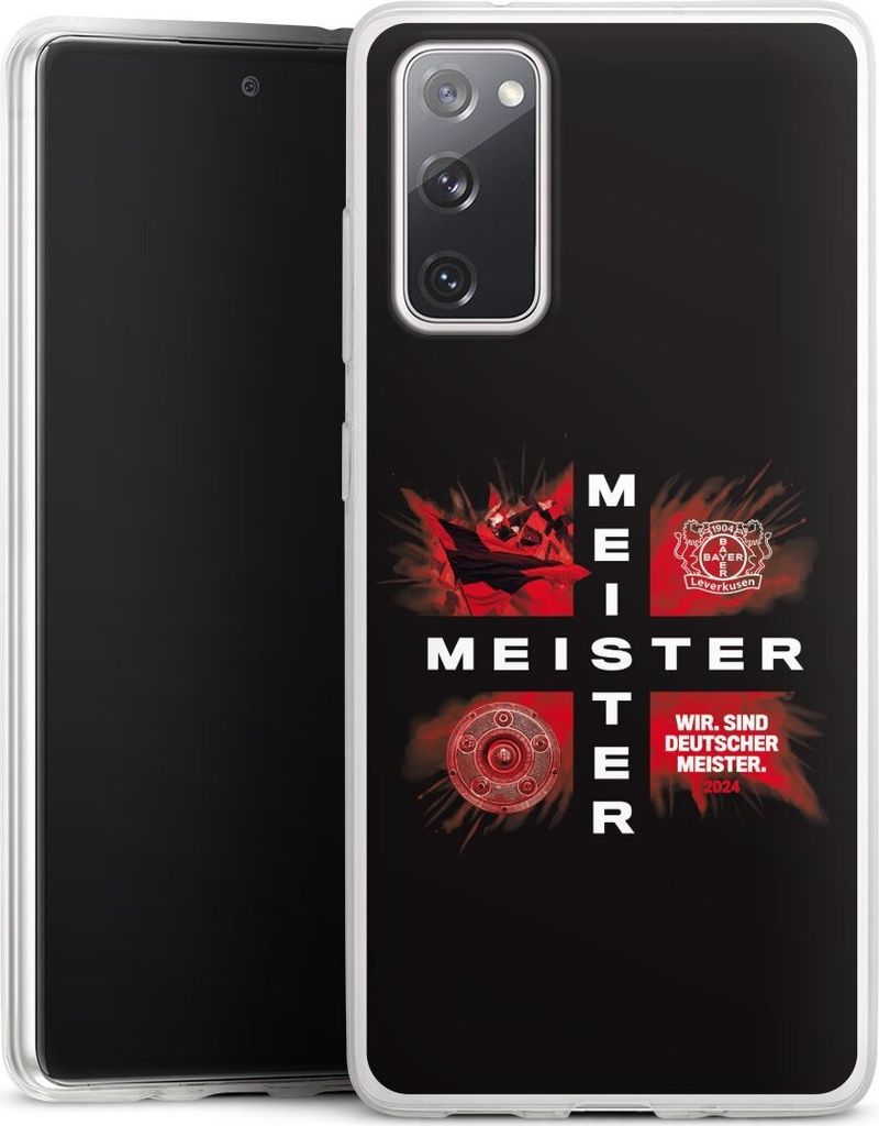 DeinDesign Slim Hülle für Samsung Galaxy S20 FE 5G Silikon Case Ultra Dünn Handyhülle Bayer 04 Leverkusen Meister Offizielles Lizenzprodukt