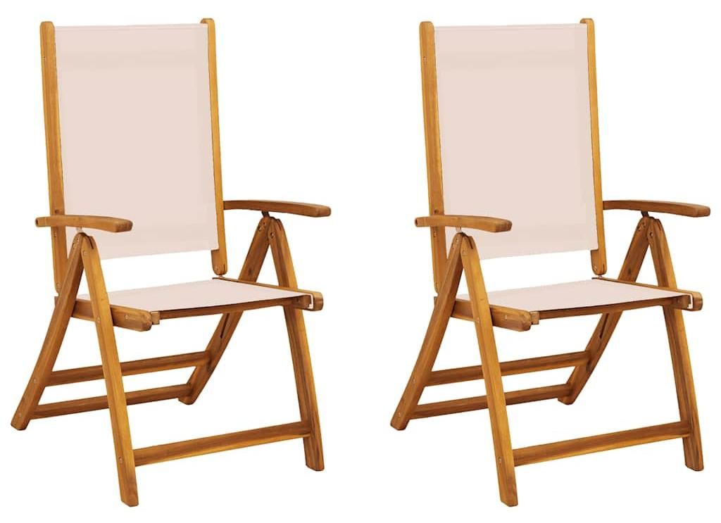 vidaXL Klapstoelen, 2 stuks, massief acaciahout en Productafbeelding 