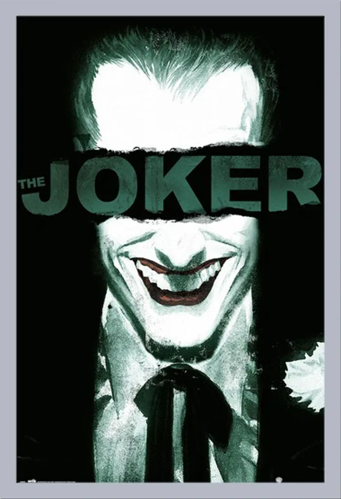 Poster Joker Smile DC Comics Originale + Cornice Argento Shinsuke