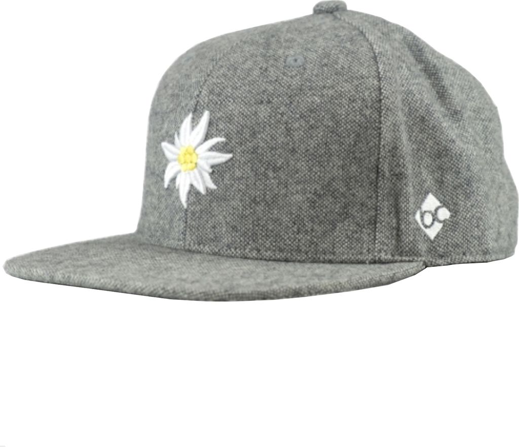 BAVARIAN CAPS BC Cap Edelweiß Flanell Snap GRAU GRAU -