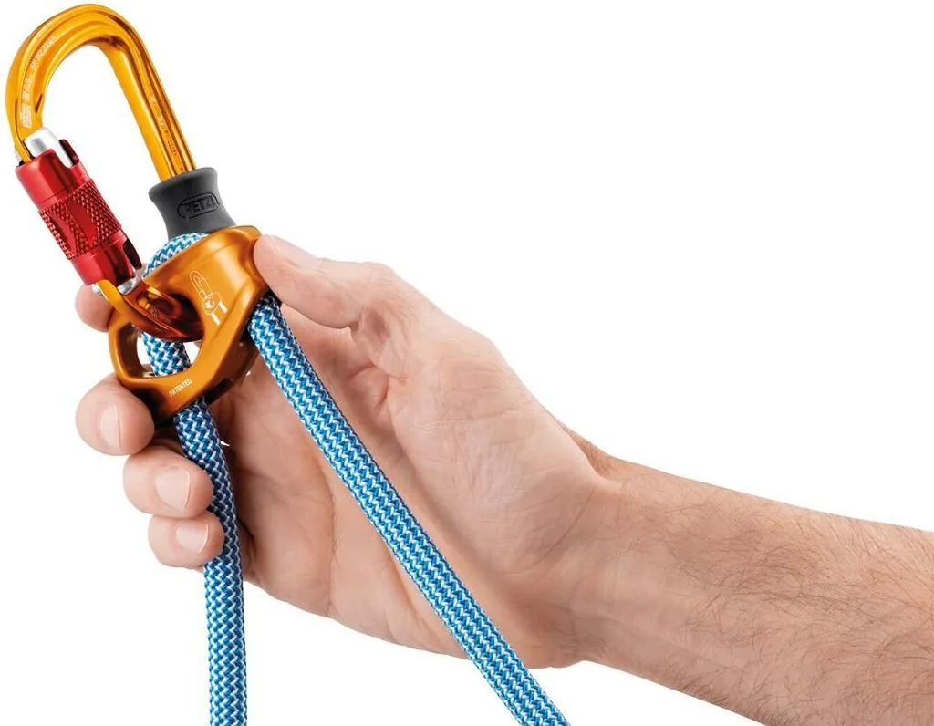Longe de positionnement double pour escalade et alpinisme bleu