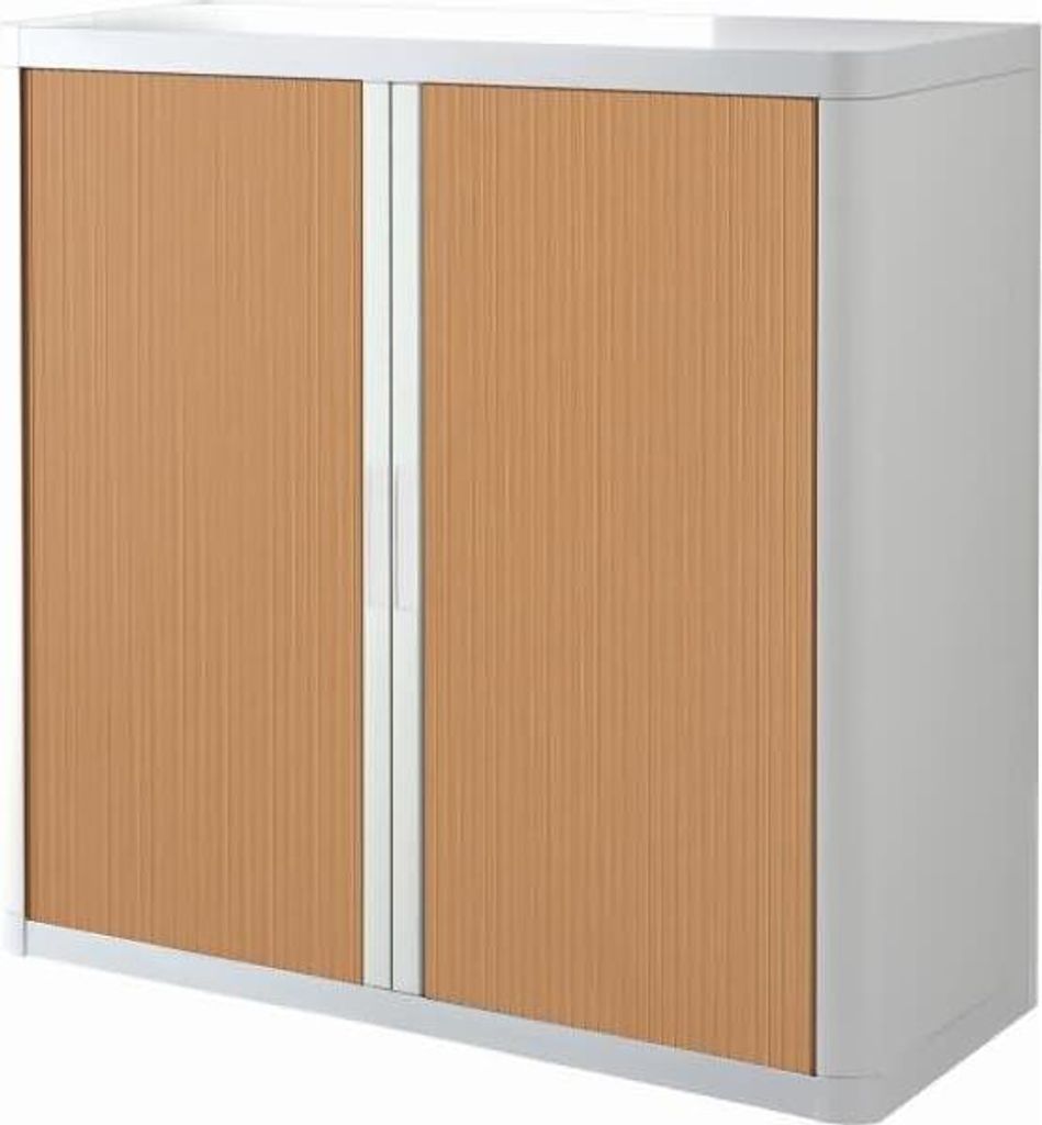 Rollladenschrank easyoffice BxTxH 86x37,5x104cm weiß/buche