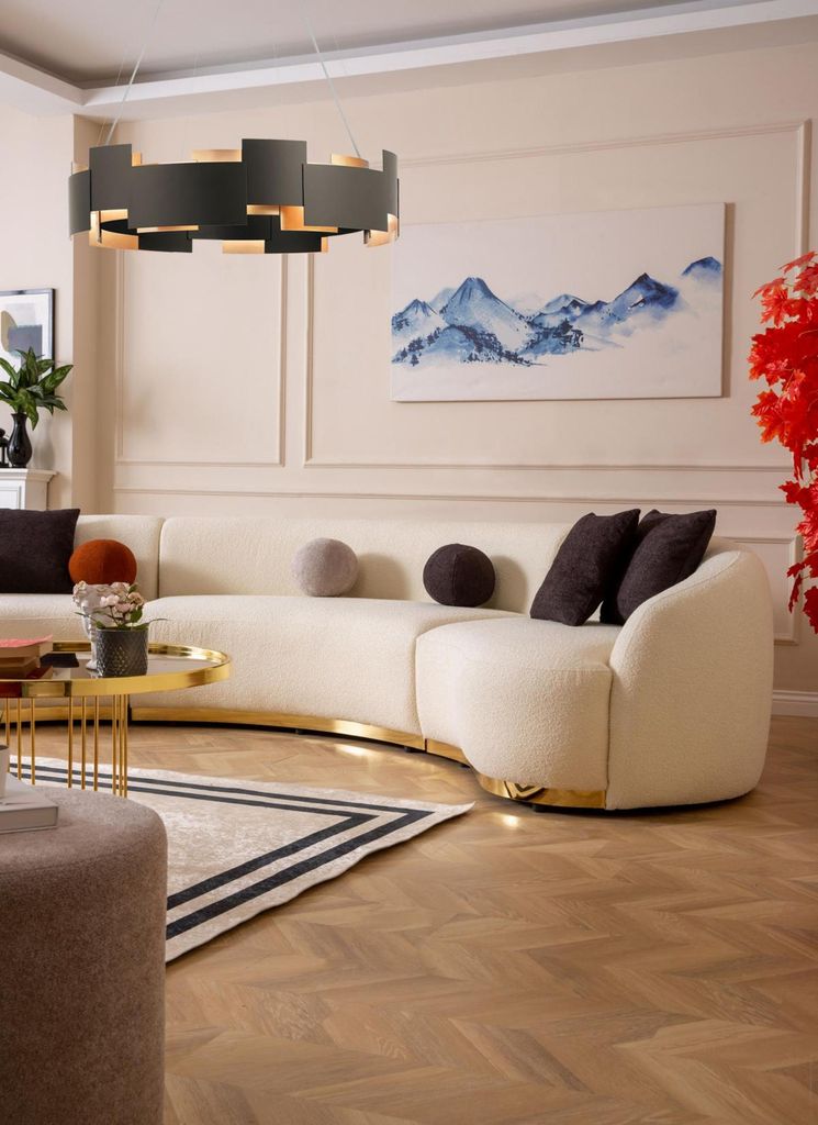 Designer Rund sofa Weiße Eckgarnitur Moderne Möbel in Wohnzimmer Luxus