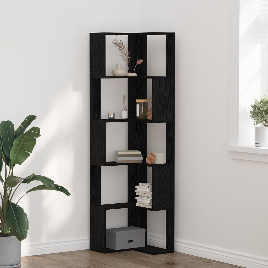 Maison Exclusive - Bücherregal Schwarz Eichen-Optik 50 x 50 x 179 cm
