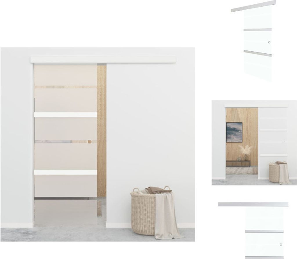 vidaXL Schiebetür mit Softclose ESG-Glas und Aluminium 76x205 cm - Türen