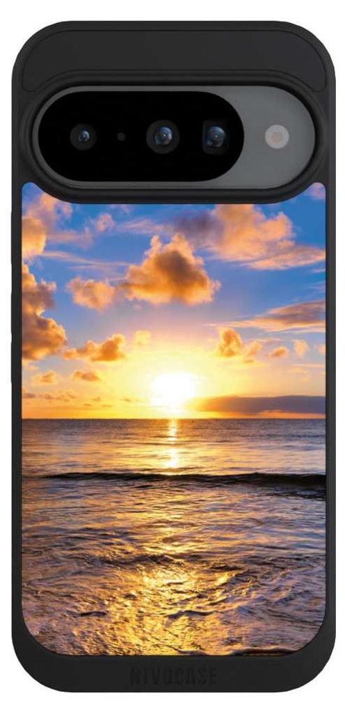 NIVOCASE Handyhülle für Google Pixel 10 Hülle NIVOpure Case Schwarz Meer Sonnenuntergang Strand