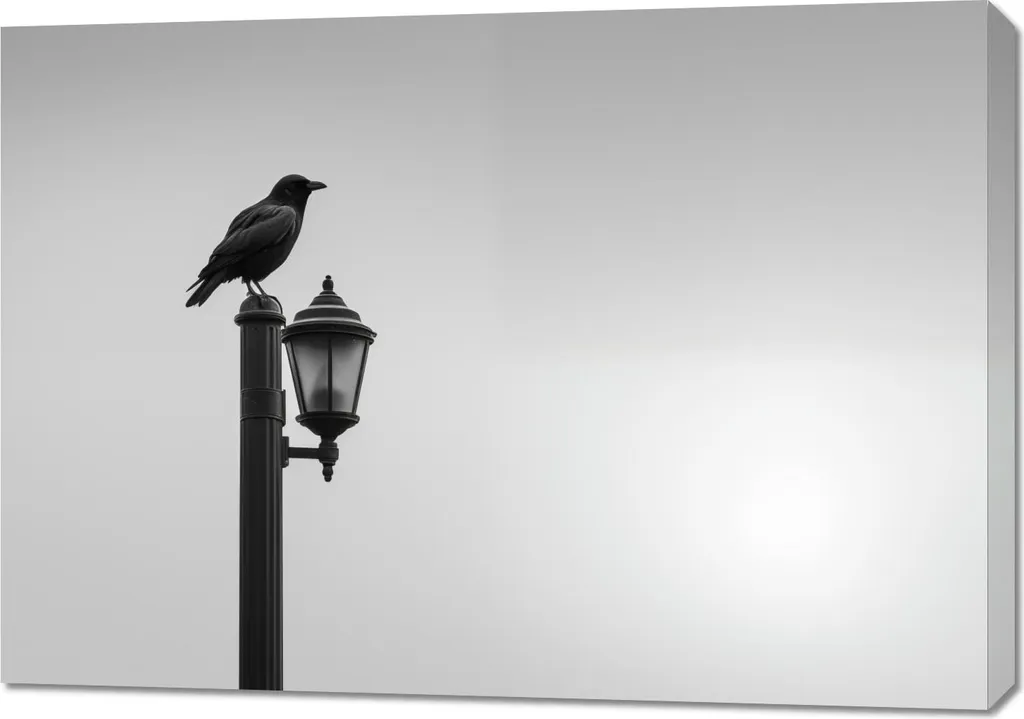 Image Raven Solitaire 100x70 cm - Toile Haute Définition Finition Mate