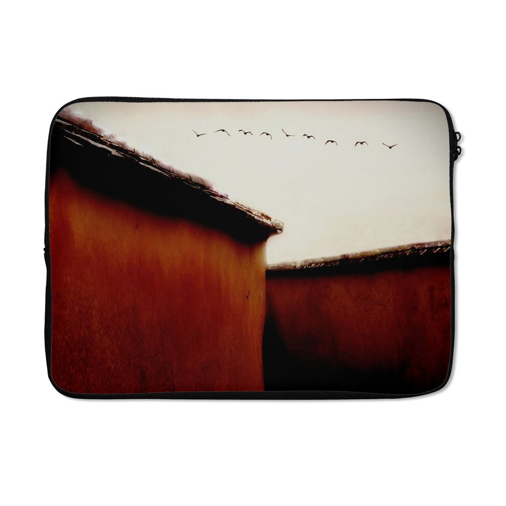 MuchoWow Laptop Hülle 13 Zoll Tiere - Vögel - Häuser - Rot Laptoptasche - Laptophülle - Sleeve - Rundumschutz