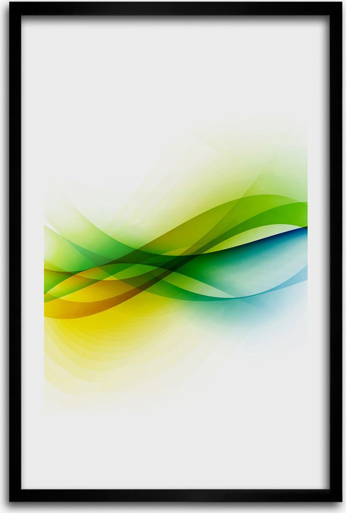 Bild - Bilderrahmen - 40 cm x 60 cm - MDF - Rahmen - Wandkunst - Wellen Abstraktion