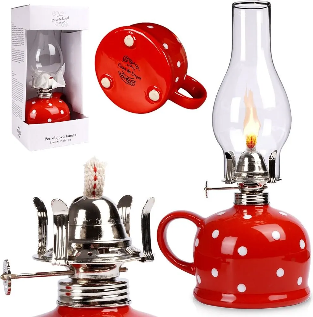 Lampe à Pétrole Design Orion en Verre et Céramique - Luminaire 530 ml
