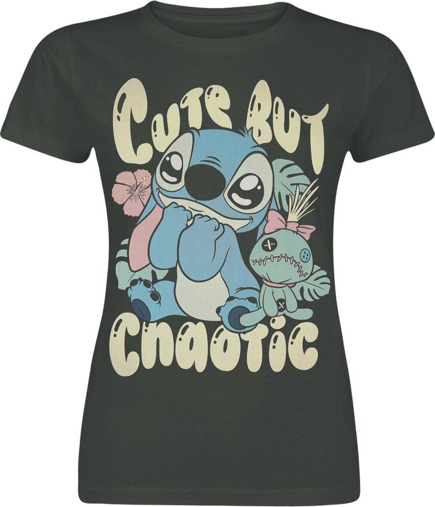 Lilo & Stitch T-Shirt Damen Stitch Cute But Chaotic charcoal S