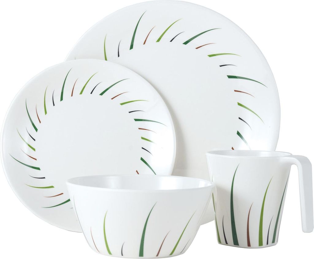 Moritz Camping Geschirr Set für 1 Personen I 4-teilig | Melamin | Picknick Geschirrset | Geschirr Campinggeschirr Limon Design