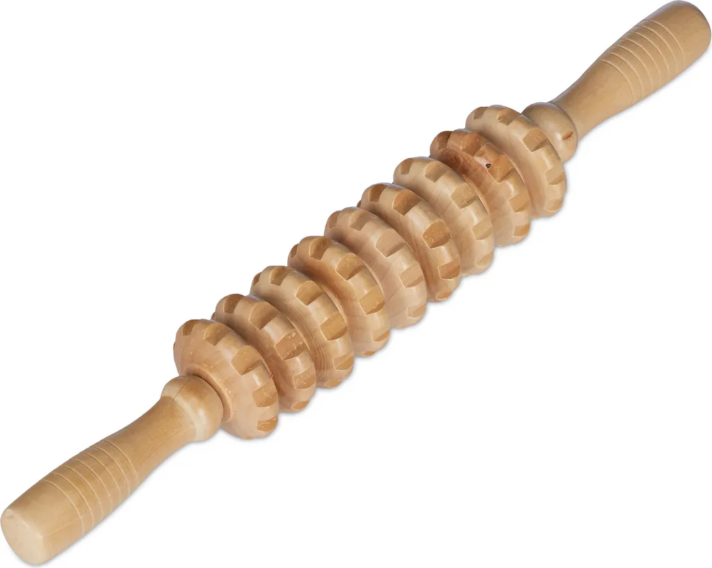 Rouleaux de Massage en Bois pour Récupération Sportive et Yoga - 9 pcs