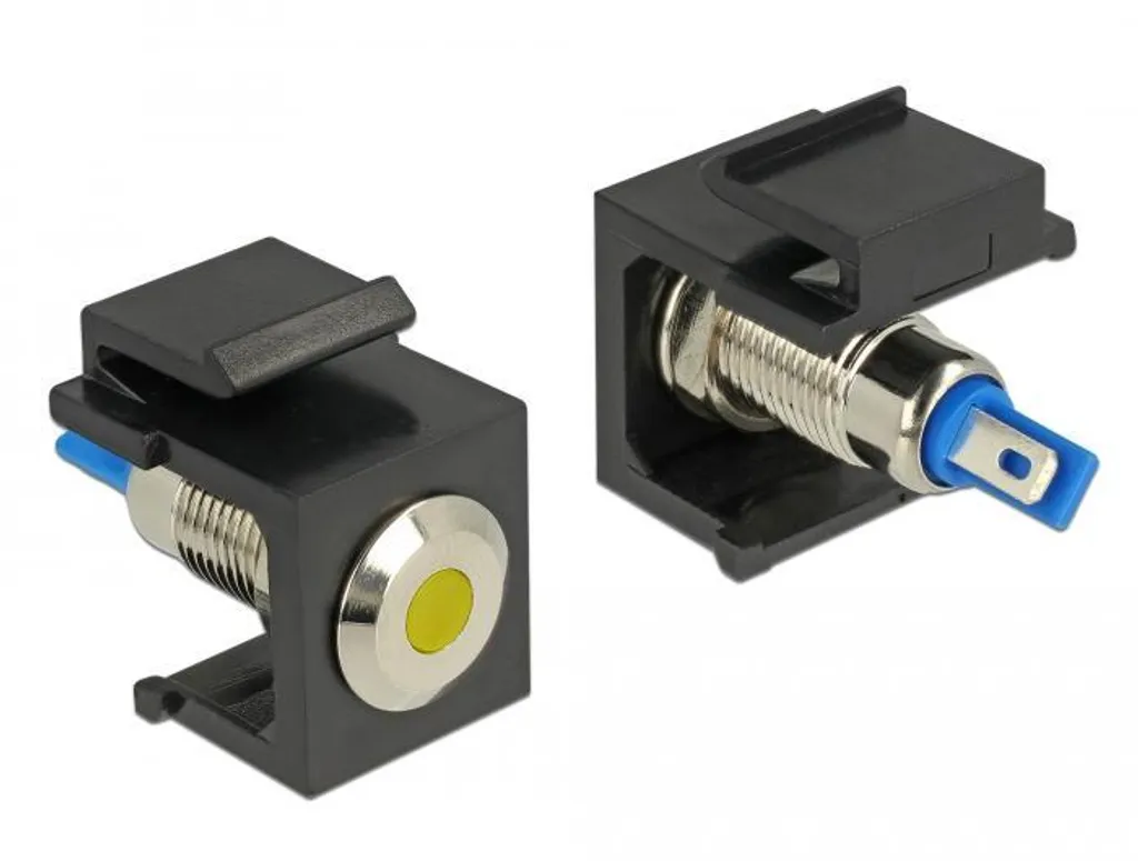 Module Keystone LED jaune 6V pour panneau de brassage - Finition Noir
