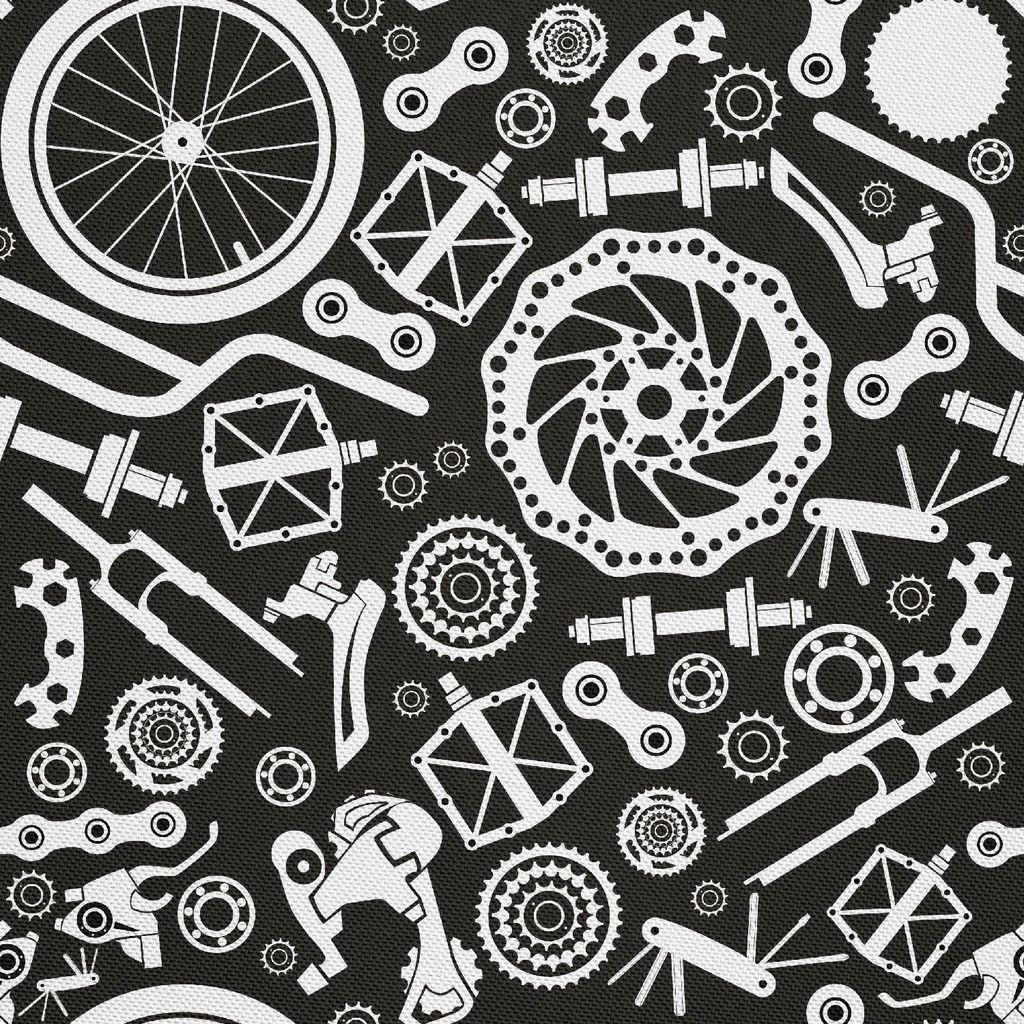Buitenkussens Oxford - Motief: Fietsonderdelen Productafbeelding 