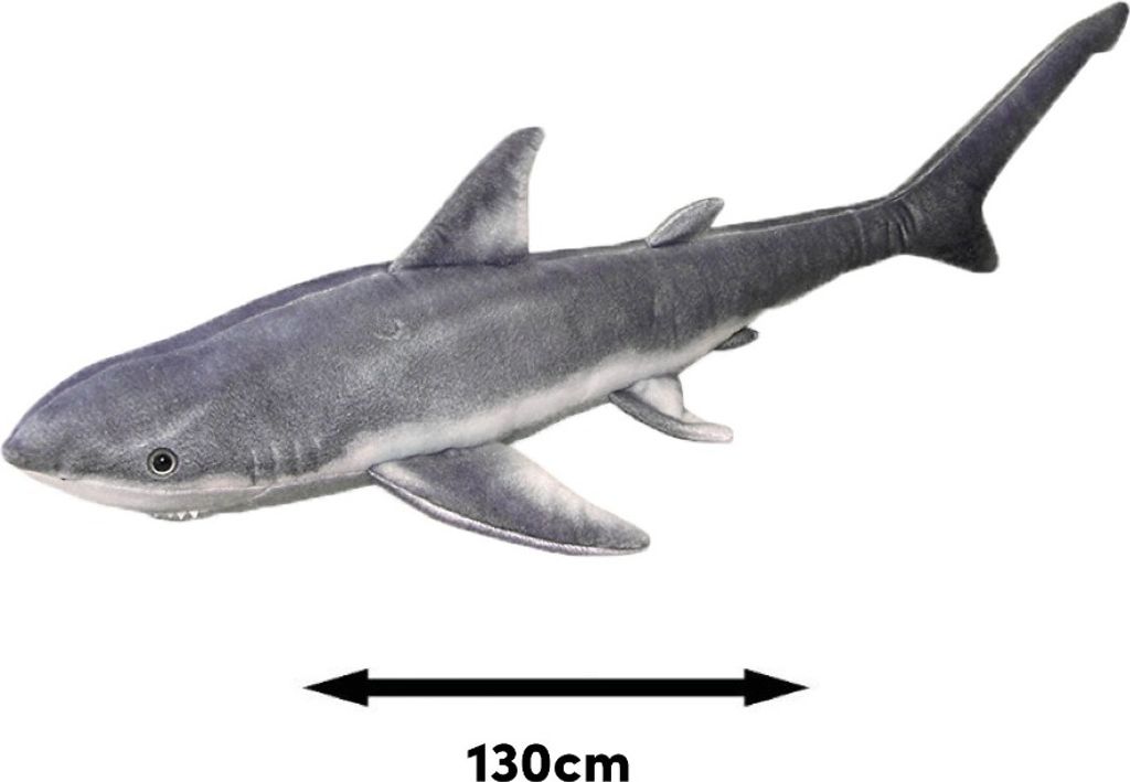 Stofftier Knuddel-Hai aus Plüsch im Meeresmotiv, 130 cm Produktbild 