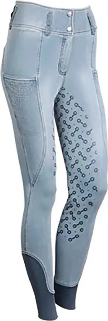 Culotte d'équitation Femme Harry's Horse Just Ride Retro Grip Bleu - T36