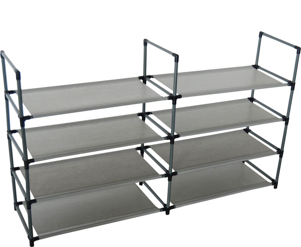 Natsen Schuhregal 8 Ebenen 117x29x73cm Schuhstaender Schuhablage Schuhschrank fuer 24 Paar Schuhe Grau SR1172973-G