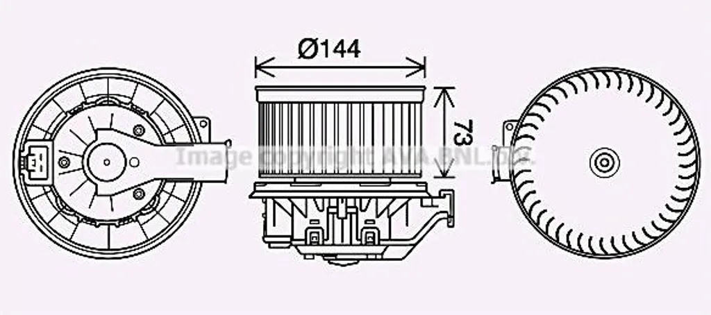 Moteur de ventilateur AVA FD8632 pour réparer le chauffage Fiesta