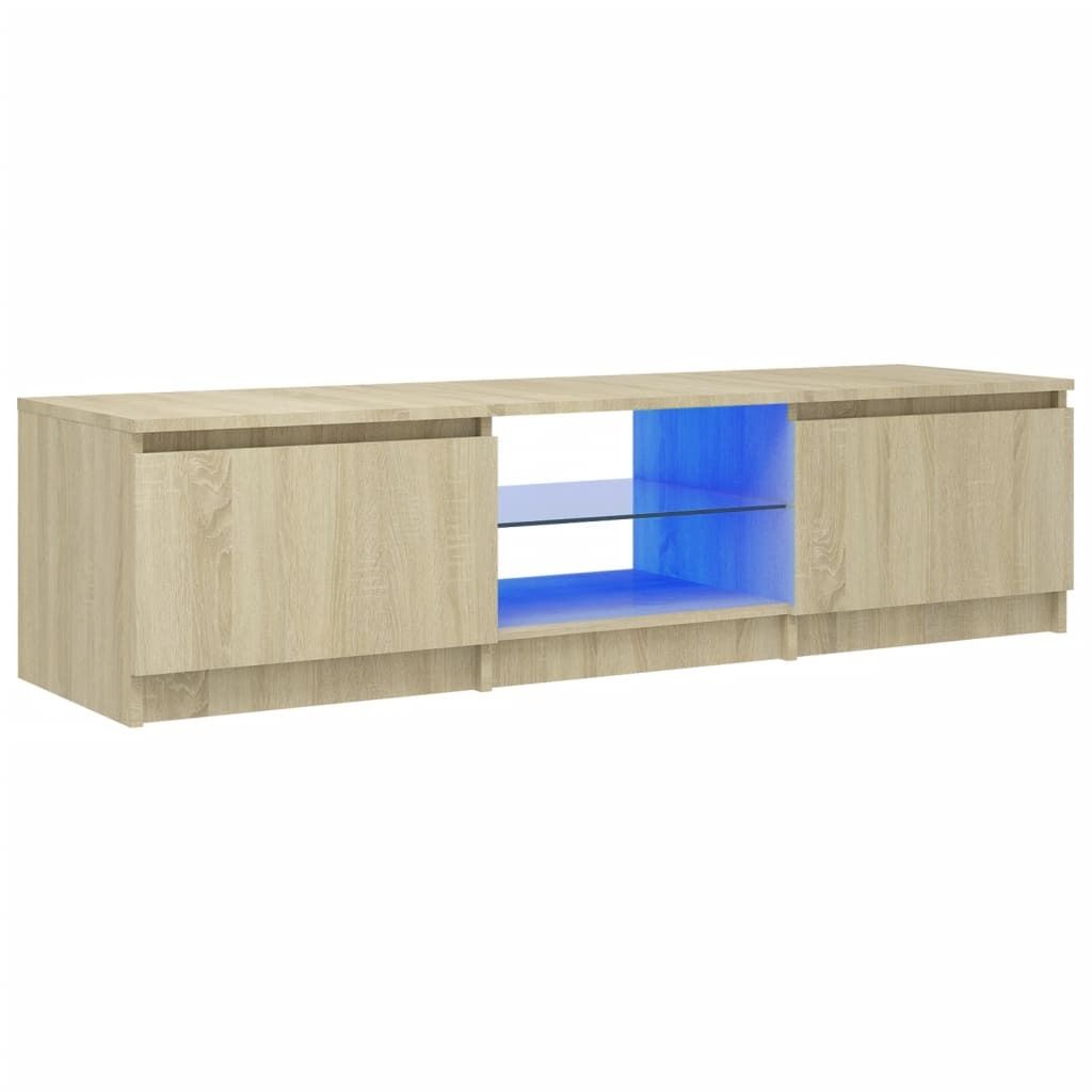 vidaXL TV-Schrank mit LED-Leuchten Sonoma-Eiche 140x40x35,5 Produktbild 