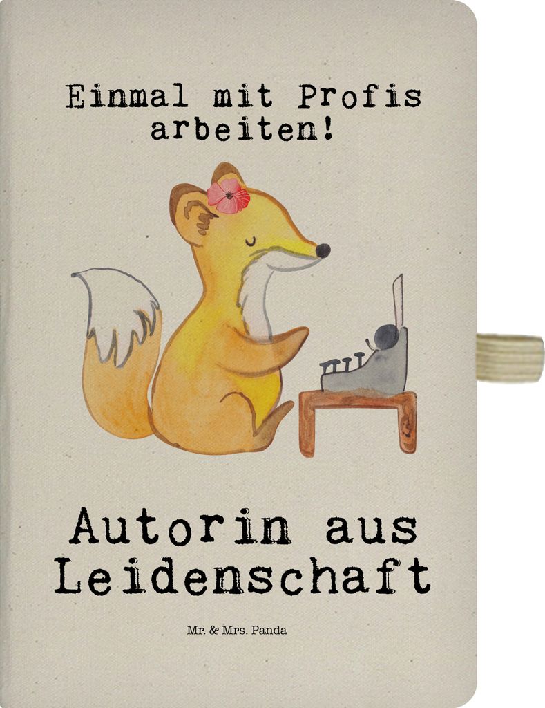 Mr. & Mrs. Panda notizbuch Autorin Leidenschaft - Transparent - Geschenk, Verlag, Jubiläum, Beruf, Tagebuch, Journal, Notizheft, Spruch, Kladde, M...