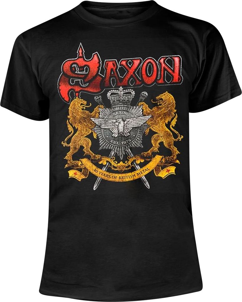 Saxon - "40 Years" T-Shirt für Herren/Damen Uni PH1720 (M) (Schwarz)