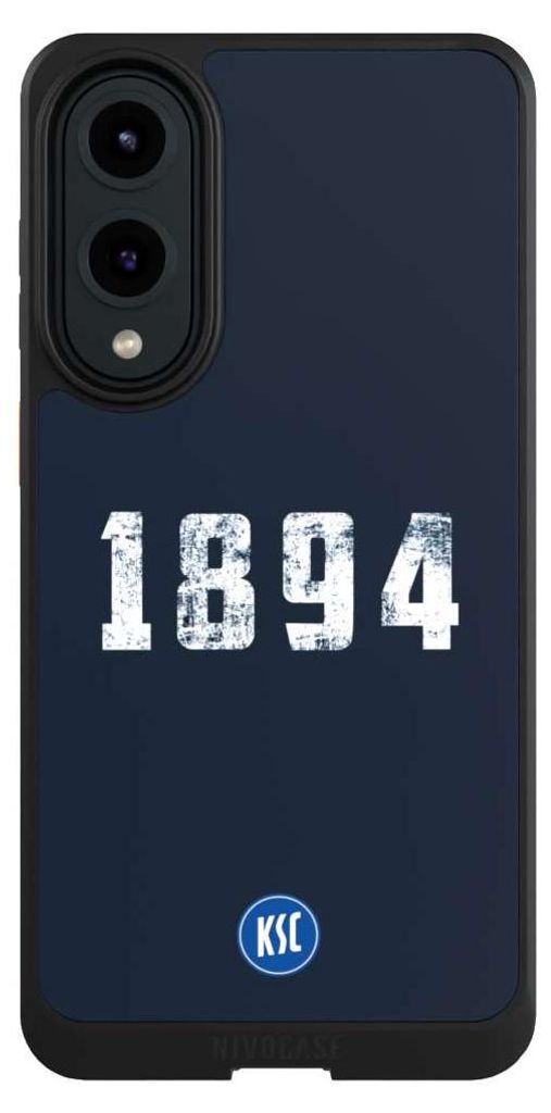NIVOCASE Hülle für Samsung Galaxy S25 Edge Handyhülle NIVOcore Case Schwarz Bundesliga KSC Karlsruher SC