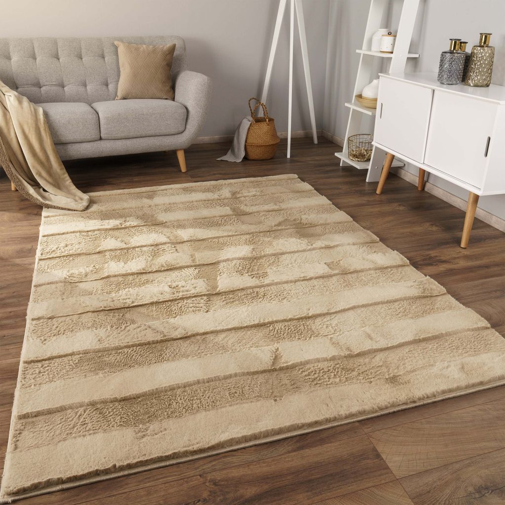 Teppich Bubble Wohnzimmer Schlafzimmer Hochflor Fell Geometrisches Design 3D Grösse 120x160 cm