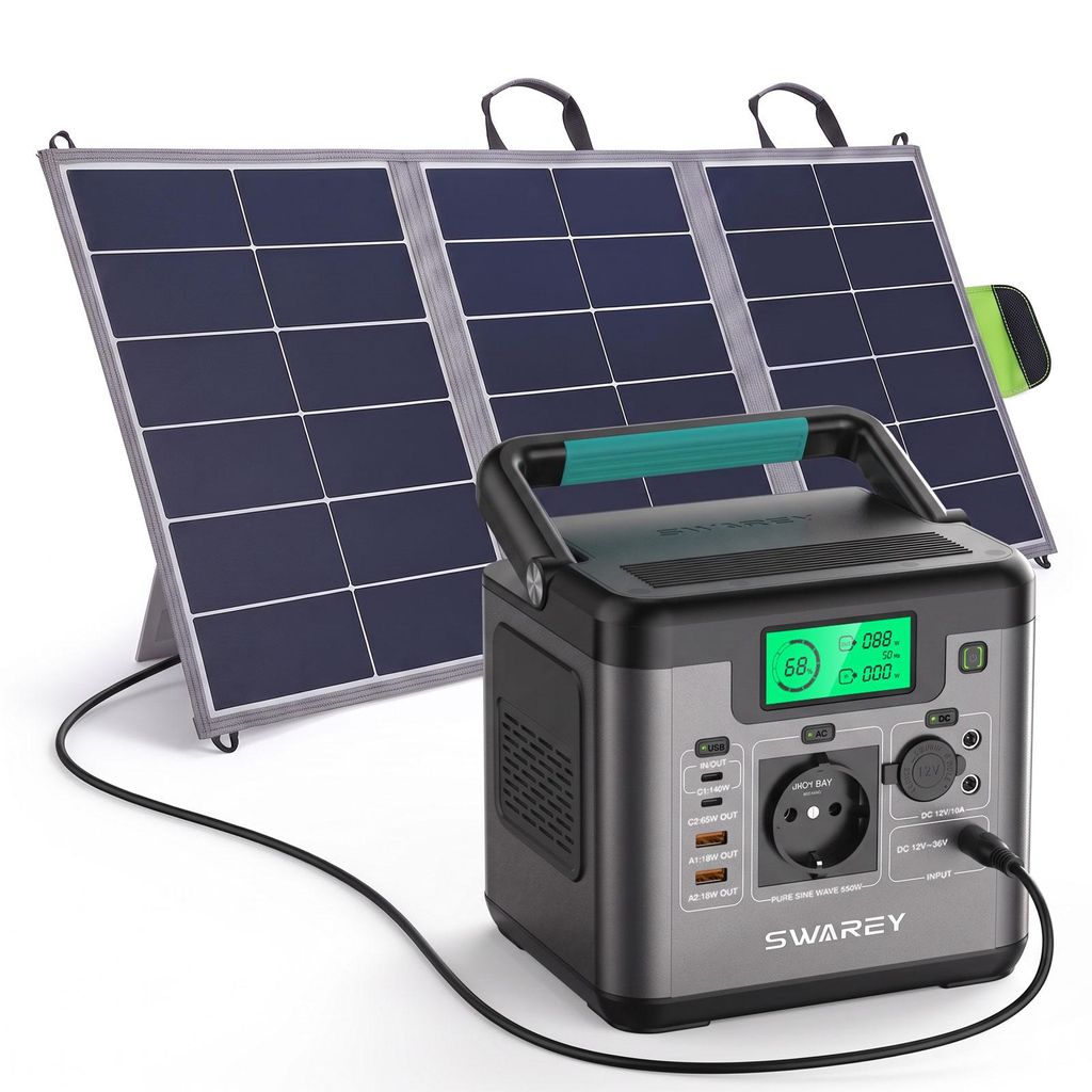 550W(1100W Spitze) Powerstation Solargenerator mit 100W Produktbild 