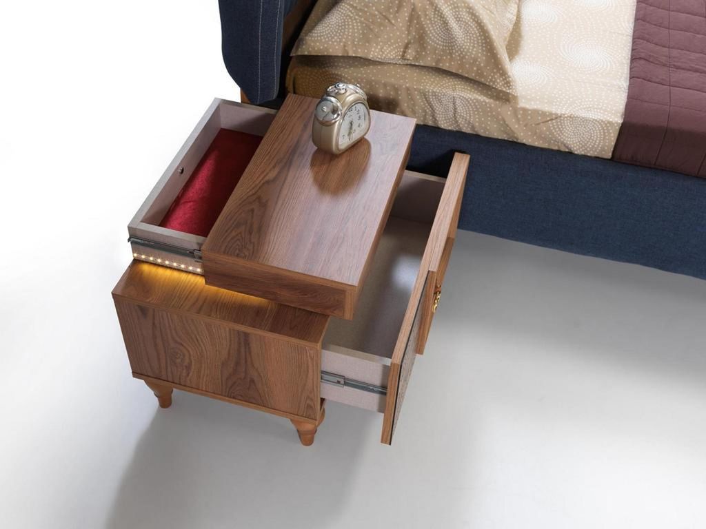 Schlafzimmer Nachttisch Beistelltisch Design Modernes neu Braun Holz