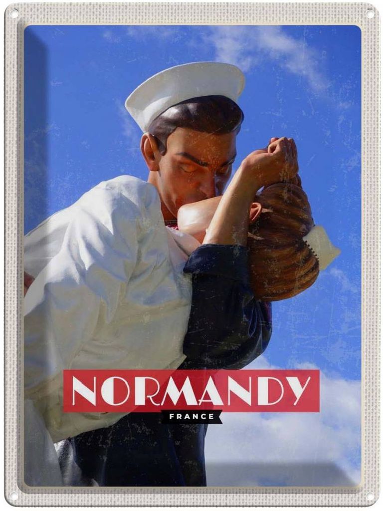 vianmo Blechschild 40x30 cm Normandy France Urlaub Mémorial de Caen Bildmotiv Reisemotiv Abenteuer Reisen Europa