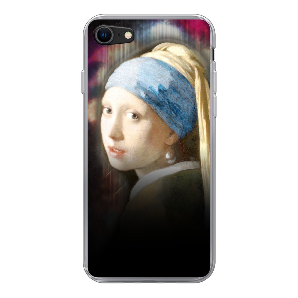 MuchoWow Handyhülle Schutzhülle Hülle für iPhone SE 2022 Kunst - Vermeer - Regenbogen Silikon Softcase Handy Hülle - Schutzhülle