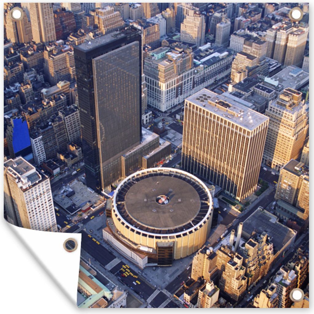 MuchoWow 100x100 cm Outdoor-Poster Gartendeko Sichtschutz Garten Poster für den Garten New York - Amerika - Zentrum