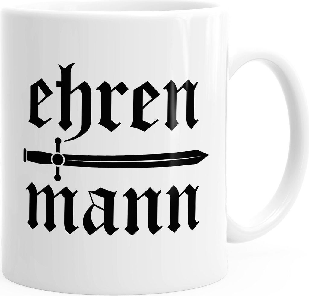 Kaffee-Tasse Ehrenmann Geschenk MoonWorks weiß unisize