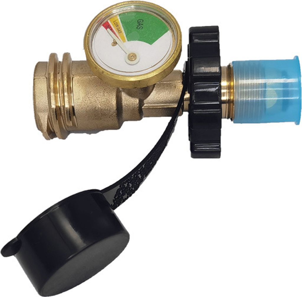 GasTank Adapter konvertiert POL Tanks Service Ventil zu QCC/Type1 Gase Flaschenanschluss mit Manometer für 5-100lb Propan Tanks