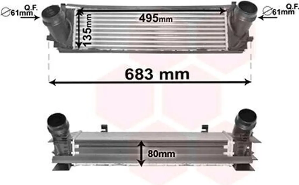 Refroidisseur d'air de suralimentation 1710-24169 haute dissipation