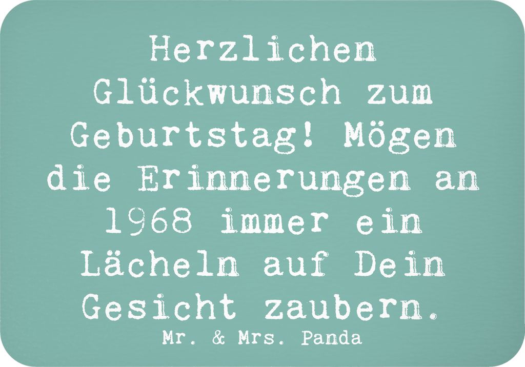Mr. & Mrs. Panda magnet Spruch 1968 Geburtstag - Meeresbrise - Geschenk, Geburtstagsgeschenk, besonderes Jahr, zettelhalter, Kühlschrankmagnet, Ve...