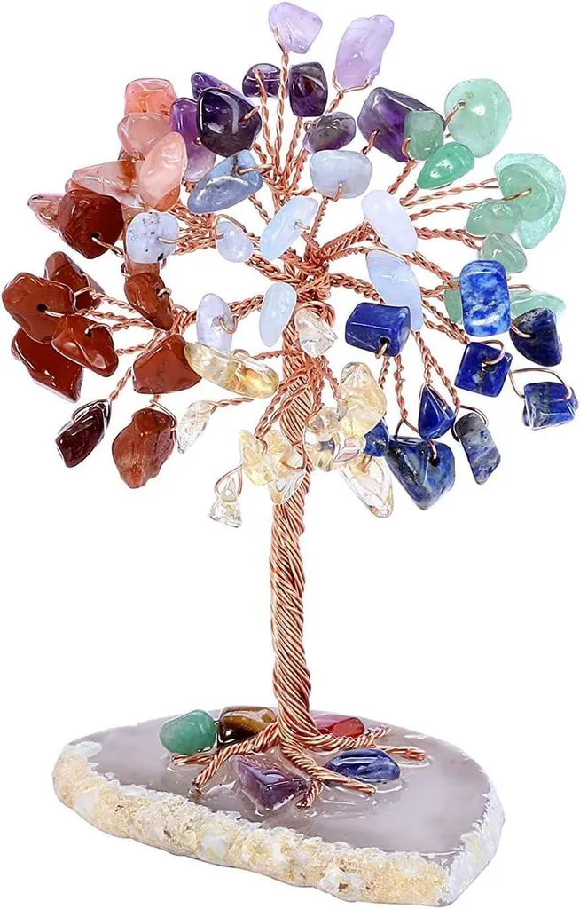 Arbre de vie en cristal 7 chakras 10cm pour harmonie et Feng Shui