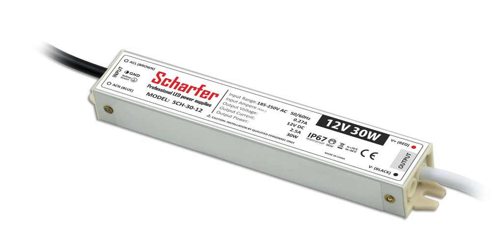 Scharfer hermetisch Netzteil 30W IP67 universal Trafo Produktbild 
