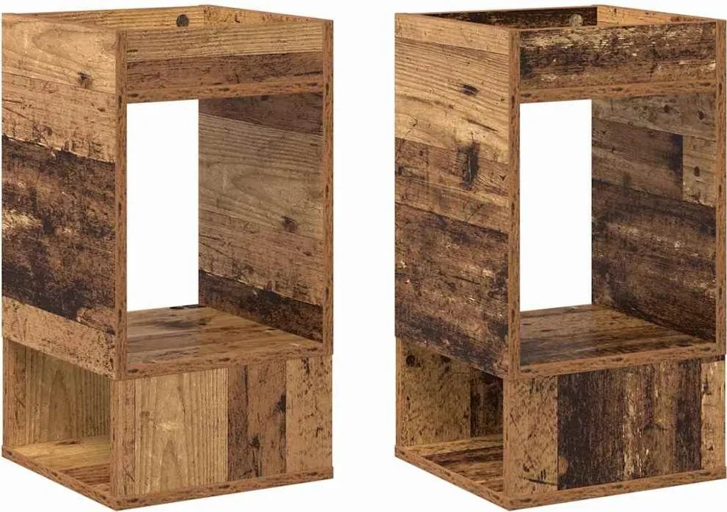 OFFERTA Set 2 Tavolini SYFAX™ Legno Vecchio 30x30x56 - Qualità Premium