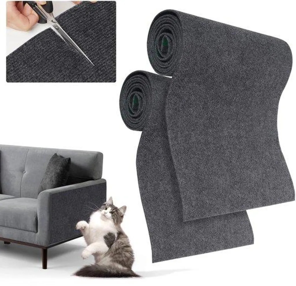 Tapis anti-griffures chat autocollant 200x40cm découpable pour mur
