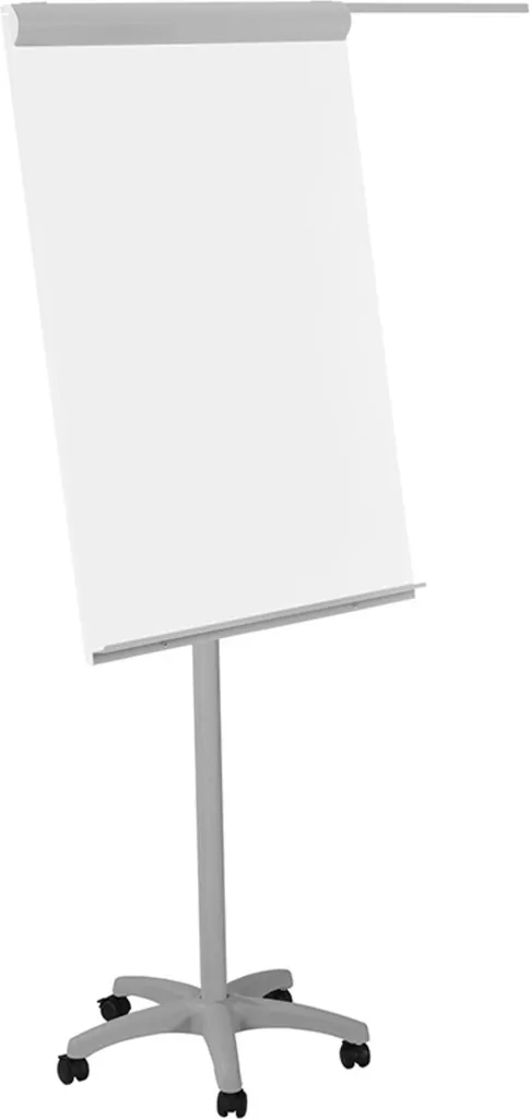 ROCADA Flipchart Magnétique Mobile à 2 Bras Amovibles et Pied Étoile Blanc