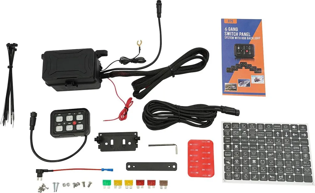 Tableau d'Interrupteurs Étanche IP65 pour Bateau et Camping-car Noir