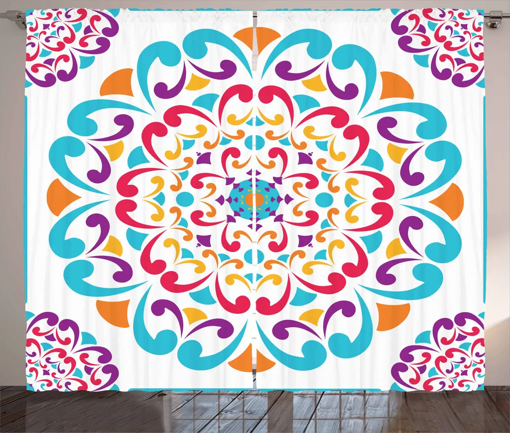 Tenda Satin ABAKUHAUS Mandala Arcobaleno | Lusso Rustico 280x245 cm