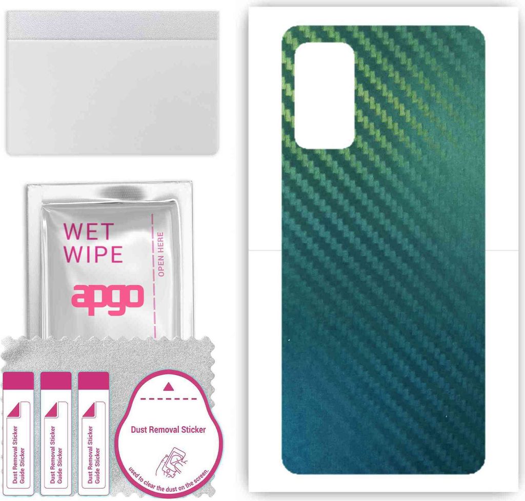 apgo Rückseite Schutzfolie, Skin, kompatibel mit Samsung Galaxy M52, Hinten Displayschutzfolie aus Vinylfolie, kratzfest, einfache Montage - Kohle...