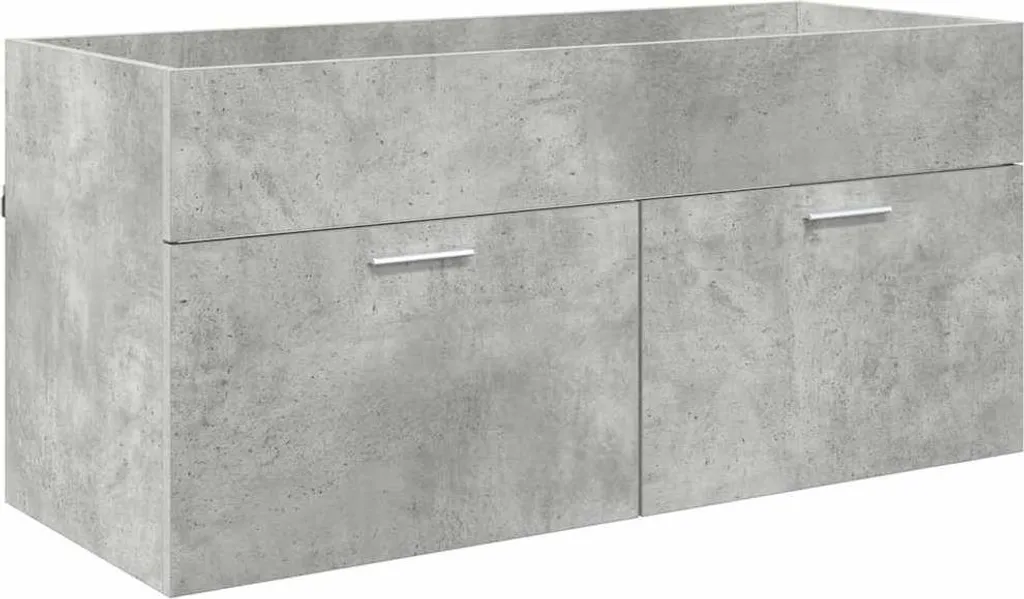 Arredo Bagno: Mobile Sottolavabo Grigio Cemento Legno Materico