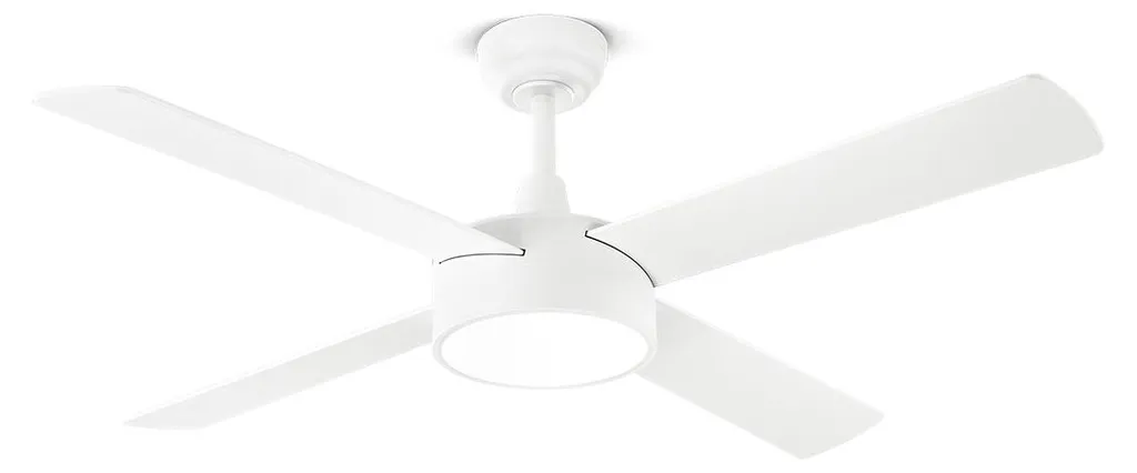 Ventilateur de Plafond Silencieux Moteur DC 40W avec Pales Bois et Blanc