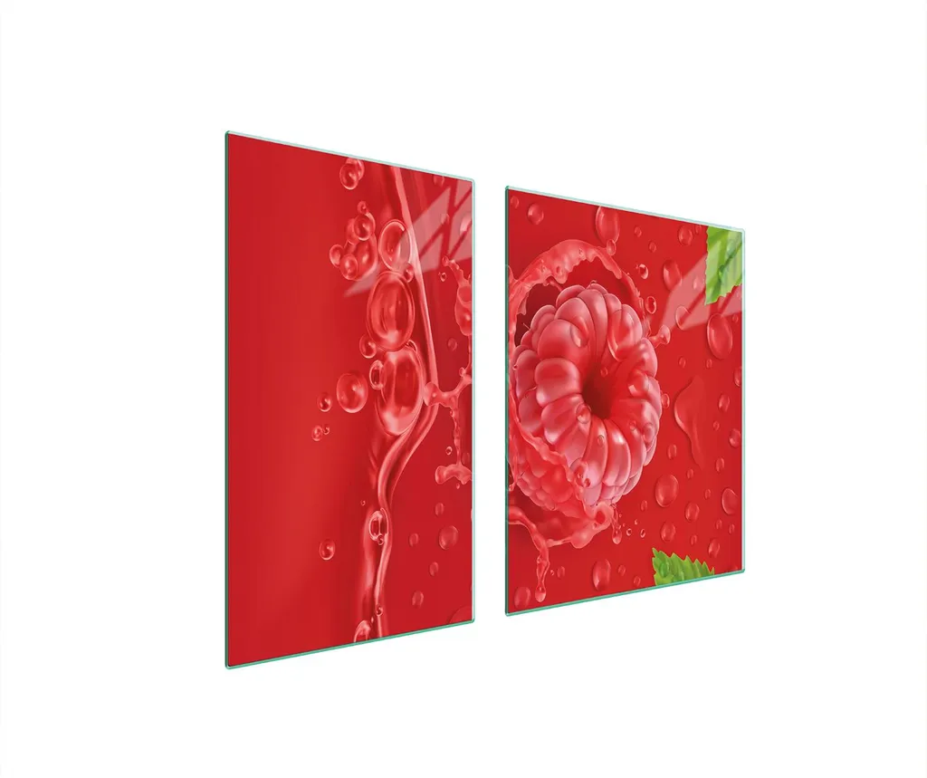 Copri Fornelli Rosso Lampone 100x52 | Tagliere Vetro Design Cucina