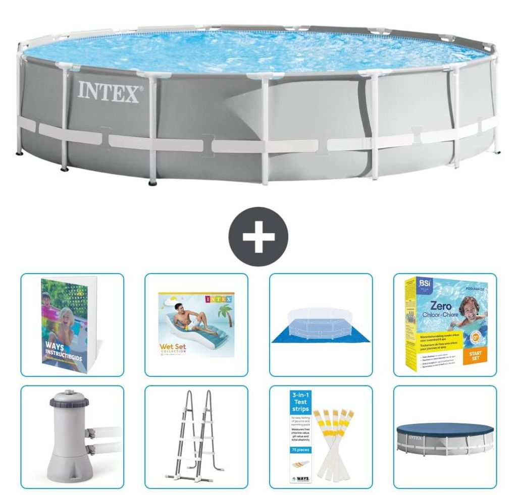 Prism Frame Pool Rund - 457x107 cm - 9-teilig S639